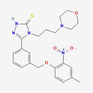 5-{3-[(4-methyl-2-nitrophenoxy)methyl]phenyl}-4-[3-(morpholin-4-yl)propyl]-4H-1,2,4-triazole-3-thiol