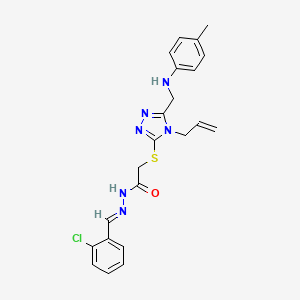 molecular formula C22H23ClN6OS B10896653 N'-[(E)-(2-chlorophenyl)methylidene]-2-{[5-{[(4-methylphenyl)amino]methyl}-4-(prop-2-en-1-yl)-4H-1,2,4-triazol-3-yl]sulfanyl}acetohydrazide 