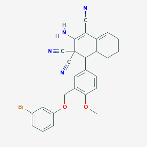 2-amino-4-{3-[(3-bromophenoxy)methyl]-4-methoxyphenyl}-4a,5,6,7-tetrahydronaphthalene-1,3,3(4H)-tricarbonitrile