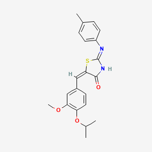 molecular formula C21H22N2O3S B10896662 (5E)-5-[(3-methoxy-4-propan-2-yloxyphenyl)methylidene]-2-(4-methylanilino)-1,3-thiazol-4-one 