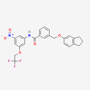 3-[(2,3-dihydro-1H-inden-5-yloxy)methyl]-N-[3-nitro-5-(2,2,2-trifluoroethoxy)phenyl]benzamide