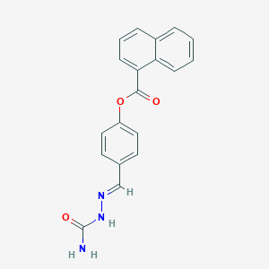 molecular formula C19H15N3O3 B10896672 4-((2-(Aminocarbonyl)hydrazono)methyl)phenyl 1-naphthoate 