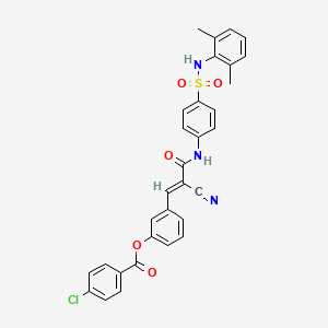 molecular formula C31H24ClN3O5S B10896674 3-[(1E)-2-cyano-3-({4-[(2,6-dimethylphenyl)sulfamoyl]phenyl}amino)-3-oxoprop-1-en-1-yl]phenyl 4-chlorobenzoate 