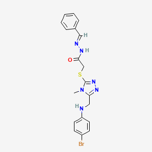 2-[(5-{[(4-bromophenyl)amino]methyl}-4-methyl-4H-1,2,4-triazol-3-yl)sulfanyl]-N'-[(E)-phenylmethylidene]acetohydrazide