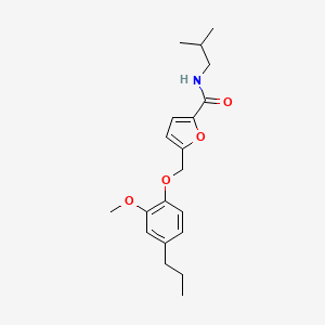 molecular formula C20H27NO4 B10896684 5-[(2-methoxy-4-propylphenoxy)methyl]-N-(2-methylpropyl)furan-2-carboxamide 