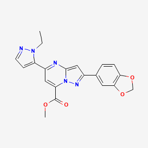 methyl 2-(1,3-benzodioxol-5-yl)-5-(1-ethyl-1H-pyrazol-5-yl)pyrazolo[1,5-a]pyrimidine-7-carboxylate