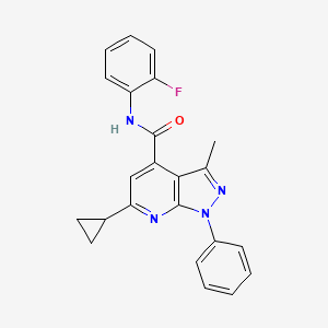 6-cyclopropyl-N-(2-fluorophenyl)-3-methyl-1-phenyl-1H-pyrazolo[3,4-b]pyridine-4-carboxamide