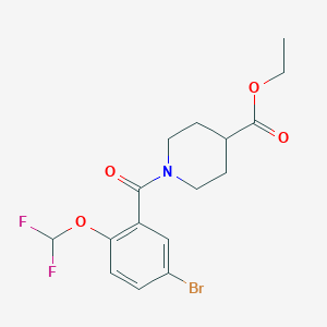 Ethyl 1-{[5-bromo-2-(difluoromethoxy)phenyl]carbonyl}piperidine-4-carboxylate