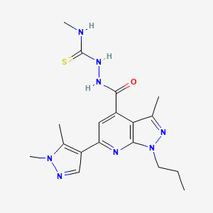 2-{[6-(1,5-dimethyl-1H-pyrazol-4-yl)-3-methyl-1-propyl-1H-pyrazolo[3,4-b]pyridin-4-yl]carbonyl}-N-methylhydrazinecarbothioamide