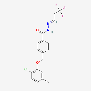 4-[(2-chloro-5-methylphenoxy)methyl]-N'-[(1E)-3,3,3-trifluoropropylidene]benzohydrazide