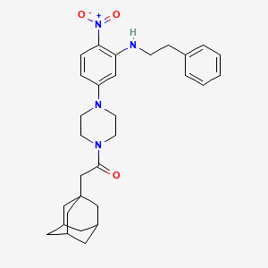 2-(1-Adamantyl)-1-{4-[4-nitro-3-(phenethylamino)phenyl]piperazino}-1-ethanone