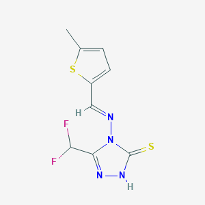 5-(difluoromethyl)-4-{[(E)-(5-methylthiophen-2-yl)methylidene]amino}-4H-1,2,4-triazole-3-thiol