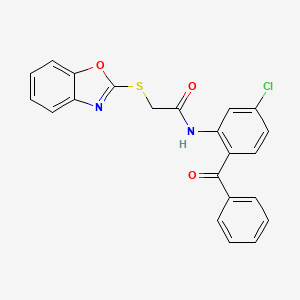 2-(1,3-benzoxazol-2-ylsulfanyl)-N-[5-chloro-2-(phenylcarbonyl)phenyl]acetamide