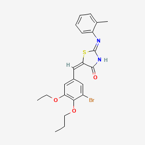 (2Z,5E)-5-(3-bromo-5-ethoxy-4-propoxybenzylidene)-2-[(2-methylphenyl)imino]-1,3-thiazolidin-4-one