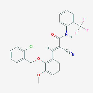 (2E)-3-{2-[(2-chlorobenzyl)oxy]-3-methoxyphenyl}-2-cyano-N-[2-(trifluoromethyl)phenyl]prop-2-enamide