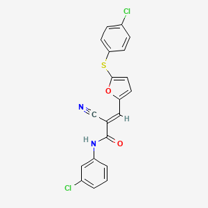 (2E)-N-(3-chlorophenyl)-3-{5-[(4-chlorophenyl)sulfanyl]furan-2-yl}-2-cyanoprop-2-enamide