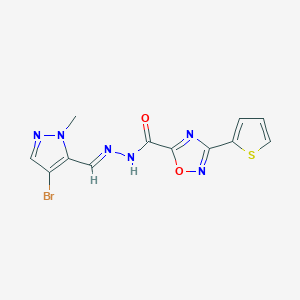 N'-[(E)-(4-bromo-1-methyl-1H-pyrazol-5-yl)methylidene]-3-(thiophen-2-yl)-1,2,4-oxadiazole-5-carbohydrazide