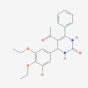 5-acetyl-4-(3-bromo-4,5-diethoxyphenyl)-6-phenyl-3,4-dihydropyrimidin-2(1H)-one