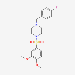 molecular formula C19H23FN2O4S B10896920 1-[(3,4-Dimethoxyphenyl)sulfonyl]-4-(4-fluorobenzyl)piperazine 