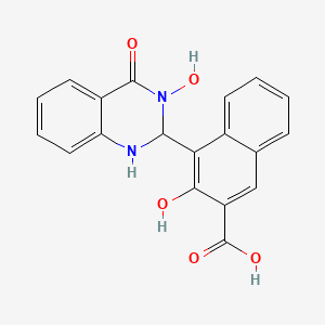 3-Hydroxy-4-(3-hydroxy-4-oxo-1,2,3,4-tetrahydroquinazolin-2-yl)naphthalene-2-carboxylic acid