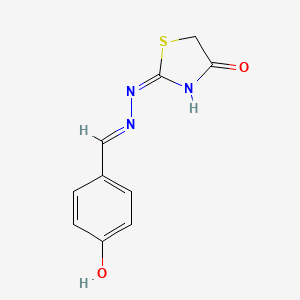 2-[(2E)-2-(4-hydroxybenzylidene)hydrazinyl]-1,3-thiazol-4(5H)-one