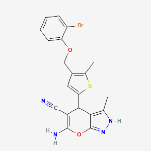 6-Amino-4-{4-[(2-bromophenoxy)methyl]-5-methylthiophen-2-yl}-3-methyl-1,4-dihydropyrano[2,3-c]pyrazole-5-carbonitrile