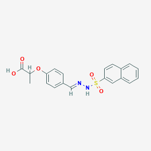 2-(4-{(E)-[2-(naphthalen-2-ylsulfonyl)hydrazinylidene]methyl}phenoxy)propanoic acid