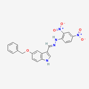 molecular formula C22H17N5O5 B10896983 5-(benzyloxy)-3-{(E)-[2-(2,4-dinitrophenyl)hydrazinylidene]methyl}-1H-indole 