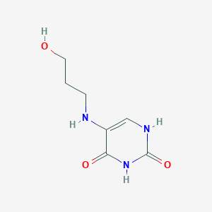 molecular formula C7H11N3O3 B10896998 5-[(3-hydroxypropyl)amino]pyrimidine-2,4(1H,3H)-dione 