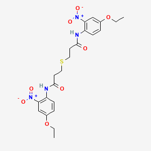 molecular formula C22H26N4O8S B10896999 3,3'-sulfanediylbis[N-(4-ethoxy-2-nitrophenyl)propanamide] 