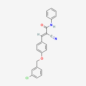 (2E)-3-{4-[(3-chlorobenzyl)oxy]phenyl}-2-cyano-N-phenylprop-2-enamide