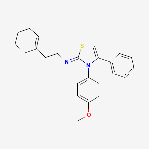 2-(cyclohex-1-en-1-yl)-N-[(2E)-3-(4-methoxyphenyl)-4-phenyl-1,3-thiazol-2(3H)-ylidene]ethanamine