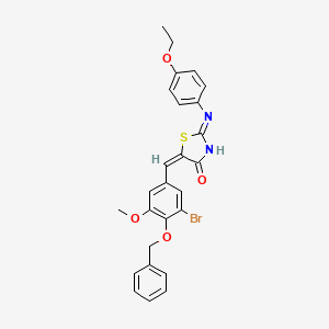 (2E,5E)-5-[4-(benzyloxy)-3-bromo-5-methoxybenzylidene]-2-[(4-ethoxyphenyl)imino]-1,3-thiazolidin-4-one