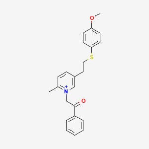 5-{2-[(4-Methoxyphenyl)sulfanyl]ethyl}-2-methyl-1-(2-oxo-2-phenylethyl)pyridinium