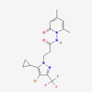 3-[4-bromo-5-cyclopropyl-3-(trifluoromethyl)-1H-pyrazol-1-yl]-N-(4,6-dimethyl-2-oxopyridin-1(2H)-yl)propanamide