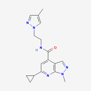 6-cyclopropyl-1-methyl-N-[2-(4-methyl-1H-pyrazol-1-yl)ethyl]-1H-pyrazolo[3,4-b]pyridine-4-carboxamide