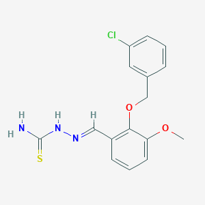 (2E)-2-{2-[(3-chlorobenzyl)oxy]-3-methoxybenzylidene}hydrazinecarbothioamide