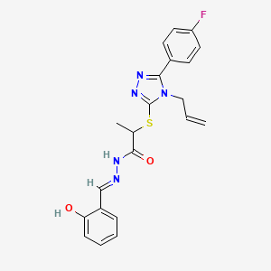 2-{[5-(4-fluorophenyl)-4-(prop-2-en-1-yl)-4H-1,2,4-triazol-3-yl]sulfanyl}-N'-[(E)-(2-hydroxyphenyl)methylidene]propanehydrazide