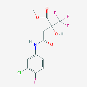 molecular formula C12H10ClF4NO4 B10897210 Methyl 4-(3-chloro-4-fluoroanilino)-2-hydroxy-4-oxo-2-(trifluoromethyl)butanoate 