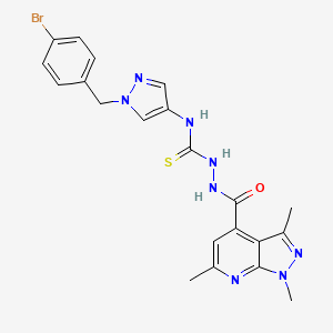 N-[1-(4-bromobenzyl)-1H-pyrazol-4-yl]-2-[(1,3,6-trimethyl-1H-pyrazolo[3,4-b]pyridin-4-yl)carbonyl]hydrazinecarbothioamide