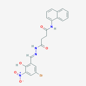 molecular formula C21H17BrN4O5 B10897234 4-[(2E)-2-(5-bromo-2-hydroxy-3-nitrobenzylidene)hydrazinyl]-N-(naphthalen-1-yl)-4-oxobutanamide 