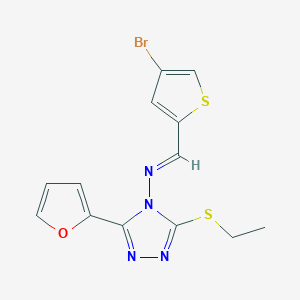 N-[(E)-(4-bromothiophen-2-yl)methylidene]-3-(ethylsulfanyl)-5-(furan-2-yl)-4H-1,2,4-triazol-4-amine