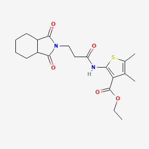 molecular formula C20H26N2O5S B10897237 ethyl 2-{[3-(1,3-dioxooctahydro-2H-isoindol-2-yl)propanoyl]amino}-4,5-dimethylthiophene-3-carboxylate 