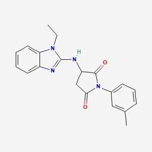 3-[(1-ethyl-1H-benzimidazol-2-yl)amino]-1-(3-methylphenyl)pyrrolidine-2,5-dione