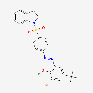 molecular formula C24H24BrN3O3S B10897258 2-bromo-4-tert-butyl-6-{(E)-[4-(2,3-dihydro-1H-indol-1-ylsulfonyl)phenyl]diazenyl}phenol 