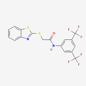 2-(1,3-benzothiazol-2-ylsulfanyl)-N-[3,5-bis(trifluoromethyl)phenyl]acetamide