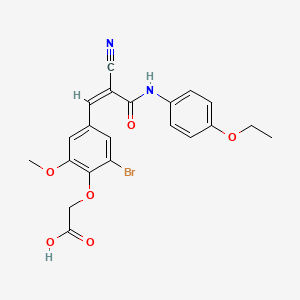 (2-bromo-4-{(1Z)-2-cyano-3-[(4-ethoxyphenyl)amino]-3-oxoprop-1-en-1-yl}-6-methoxyphenoxy)acetic acid