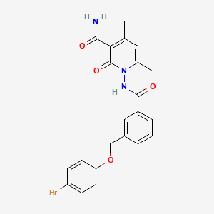 molecular formula C22H20BrN3O4 B10897319 1-[({3-[(4-Bromophenoxy)methyl]phenyl}carbonyl)amino]-4,6-dimethyl-2-oxo-1,2-dihydropyridine-3-carboxamide 