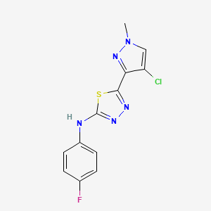 5-(4-chloro-1-methyl-1H-pyrazol-3-yl)-N-(4-fluorophenyl)-1,3,4-thiadiazol-2-amine