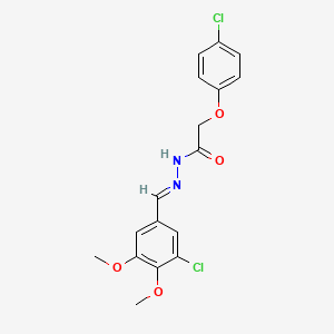 molecular formula C17H16Cl2N2O4 B10897327 N'-[(E)-(3-chloro-4,5-dimethoxyphenyl)methylidene]-2-(4-chlorophenoxy)acetohydrazide 